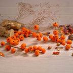 Burnt orange pumpkin shearling fabric garland