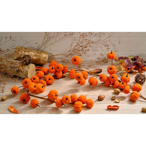 Burnt orange pumpkin shearling fabric garland