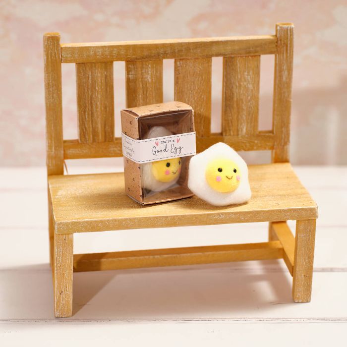 Tiny world fabric fried egg boxed keepsake
