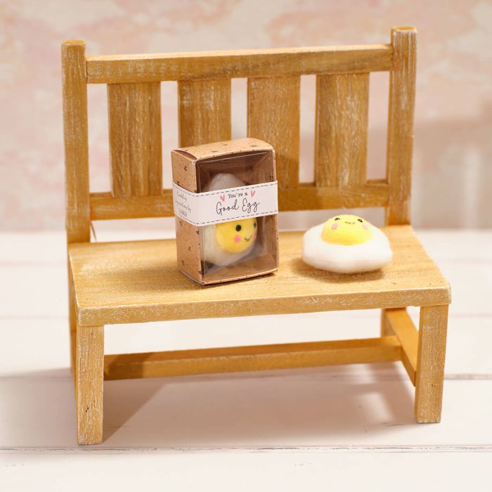Tiny world fabric fried egg boxed keepsake