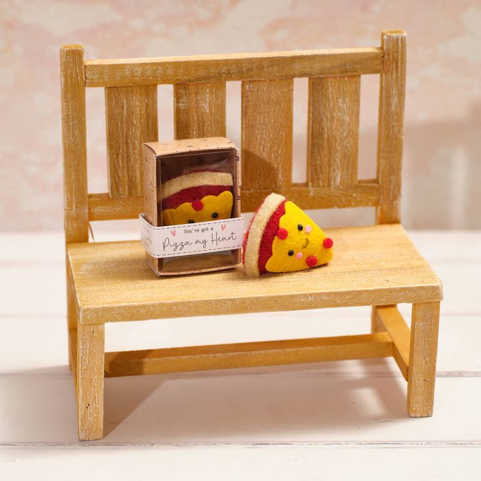 Tiny World fabric pizza slice boxed keepsake