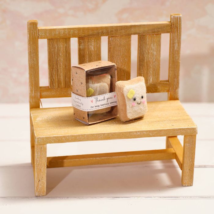 Tiny world fabric slice of toast boxed keepsake