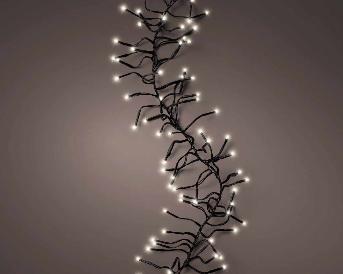 3000 LED Cluster Lights Warm White on Green Cable