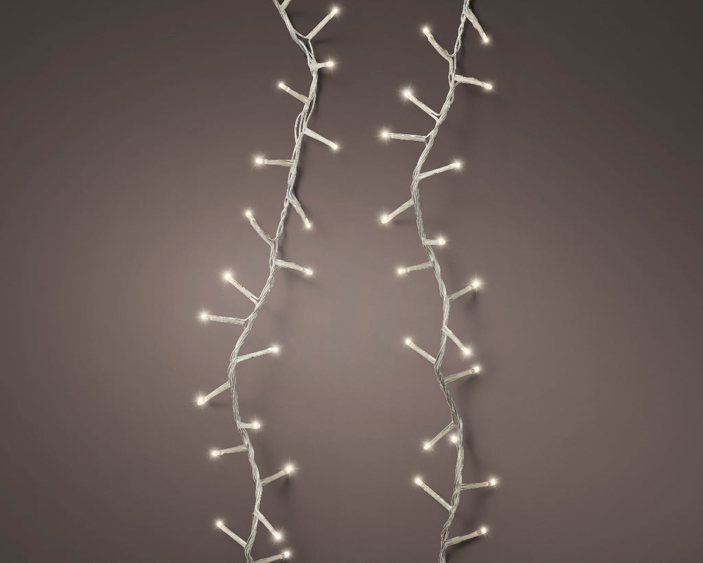 2000 LED compact tree warm white lights on clear wire