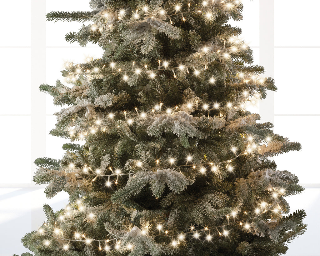 2000 LED compact tree warm white lights on clear wire