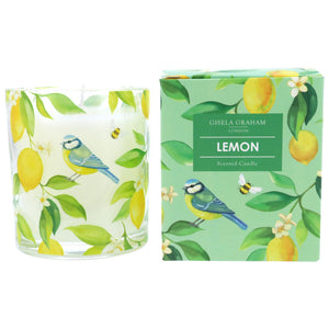 Lemon & Blue Tit Box Scented Candle, Lge