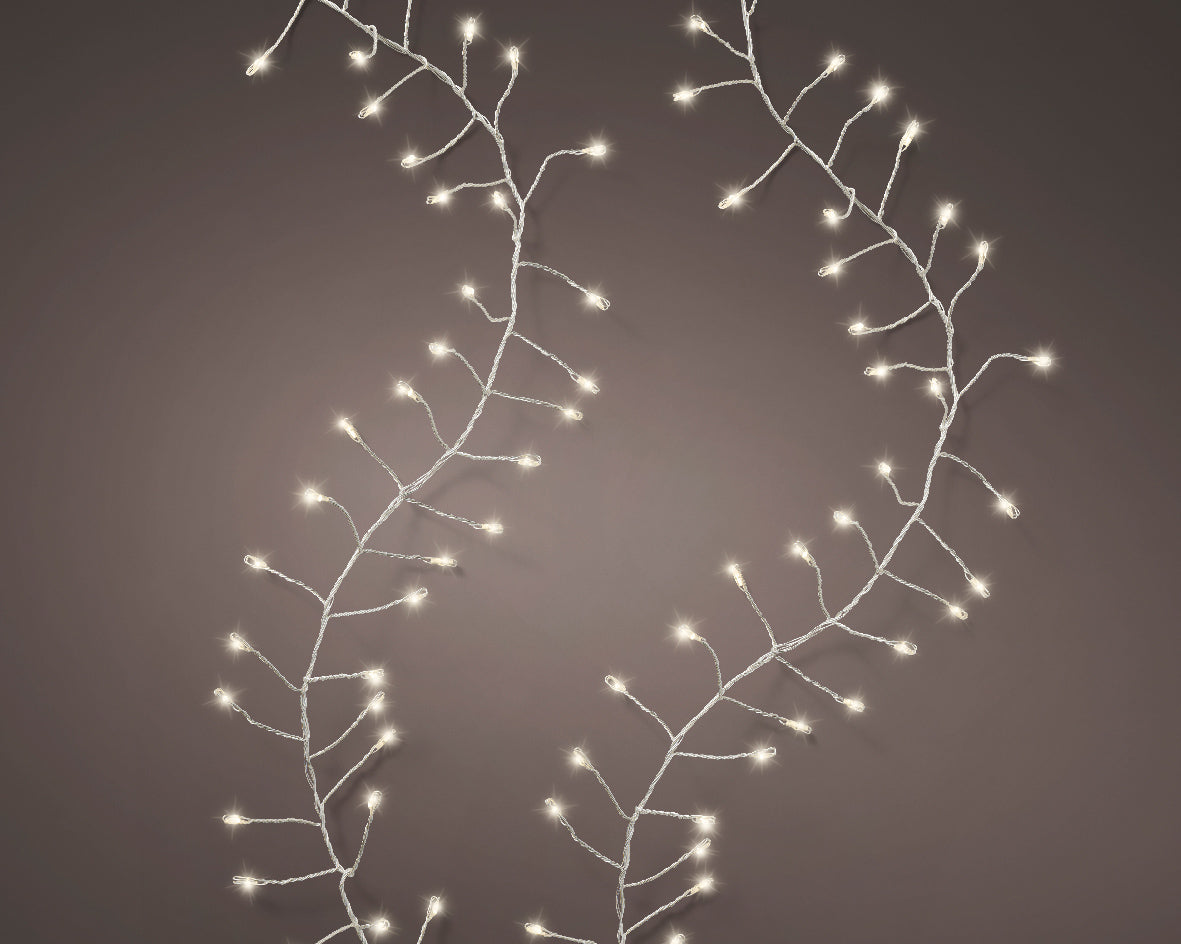 480 Micro wire LED warm white compact lights on silver wire