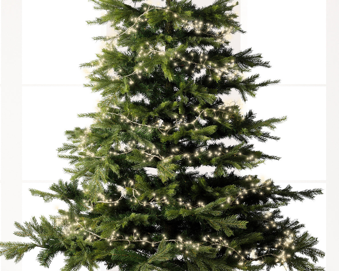 480 Micro wire LED warm white compact lights on silver wire