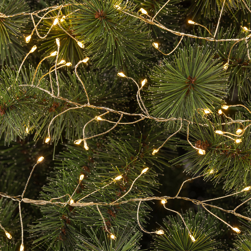 480 Micro wire LED warm white compact lights on silver wire