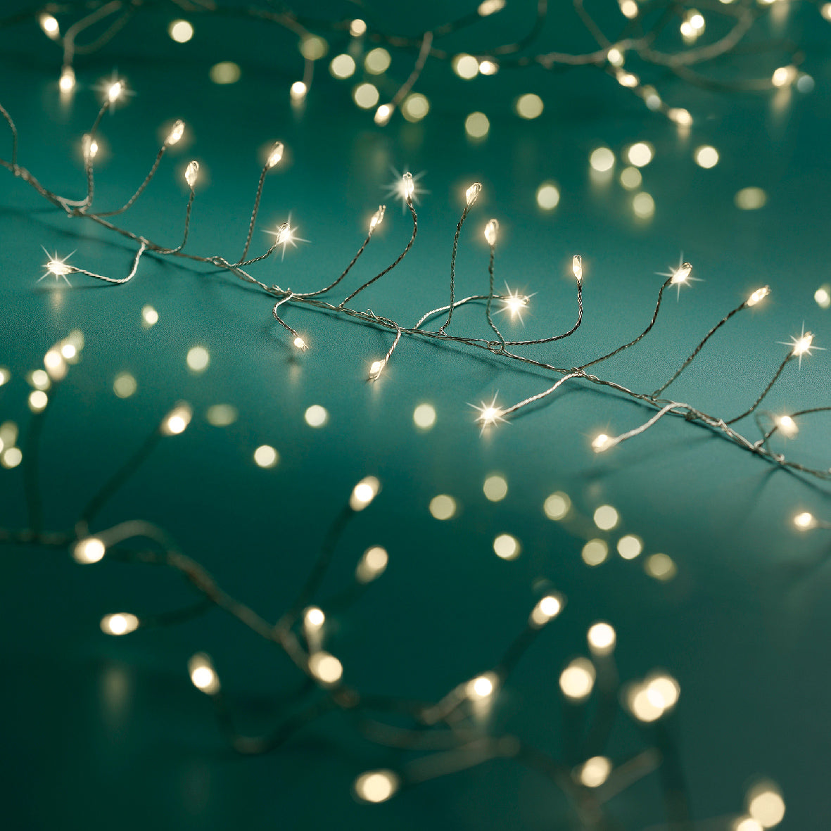 960 micro wire LED compact lights warm White on Silver Wire