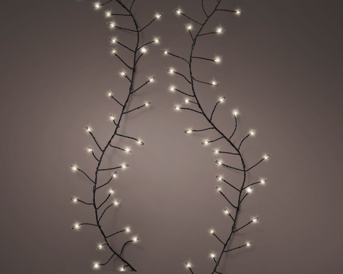 960 Micro Wire LED compact warm white lights on green wire