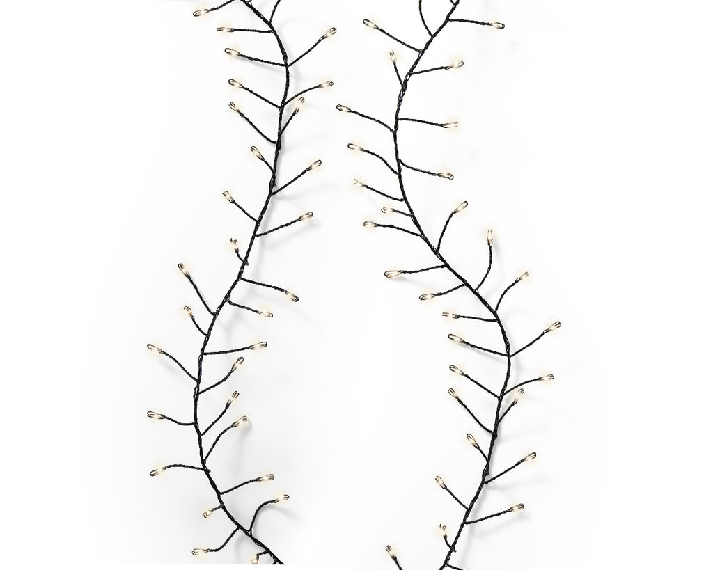 960 Micro Wire LED compact warm white lights on green wire