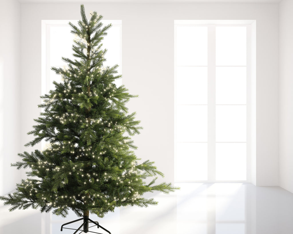 1440 Micro Wire LED compact warm white lights on green wire