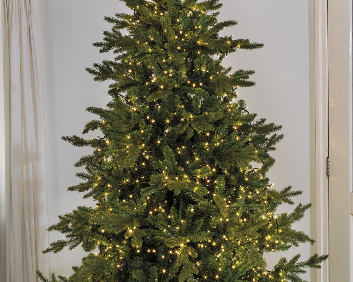 1440 Micro Wire LED compact warm white lights on green wire