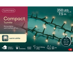 350 LED compact tree lights warm white on green cable