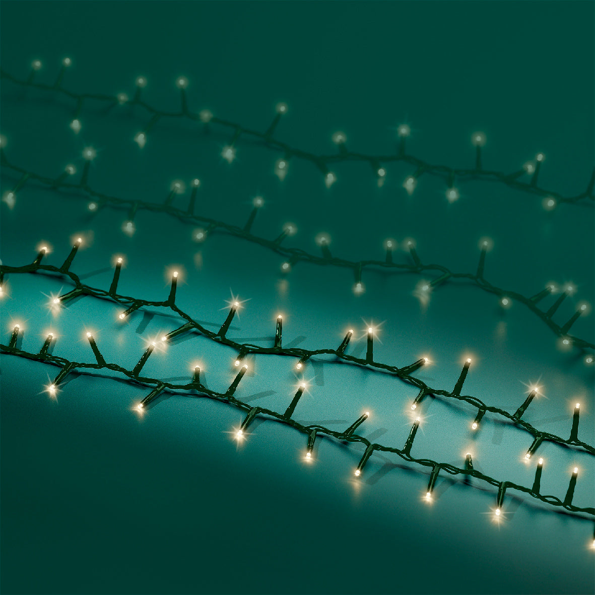 3000 LED compact tree lights warm white green wire
