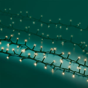 3000 LED compact tree lights warm white green wire
