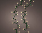 1000 LED compact soft gold lights on green cable