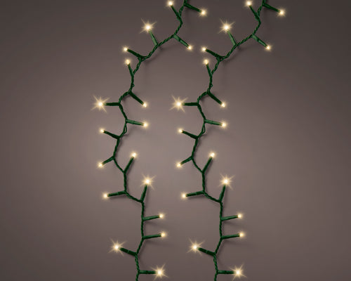 500 LED compact soft gold lights on green cable