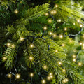 1500 LED compact soft gold lights on green cable