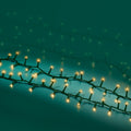 1000 LED compact soft gold lights on green cable
