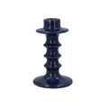 Navy ceramic stacked candlestick, Sml