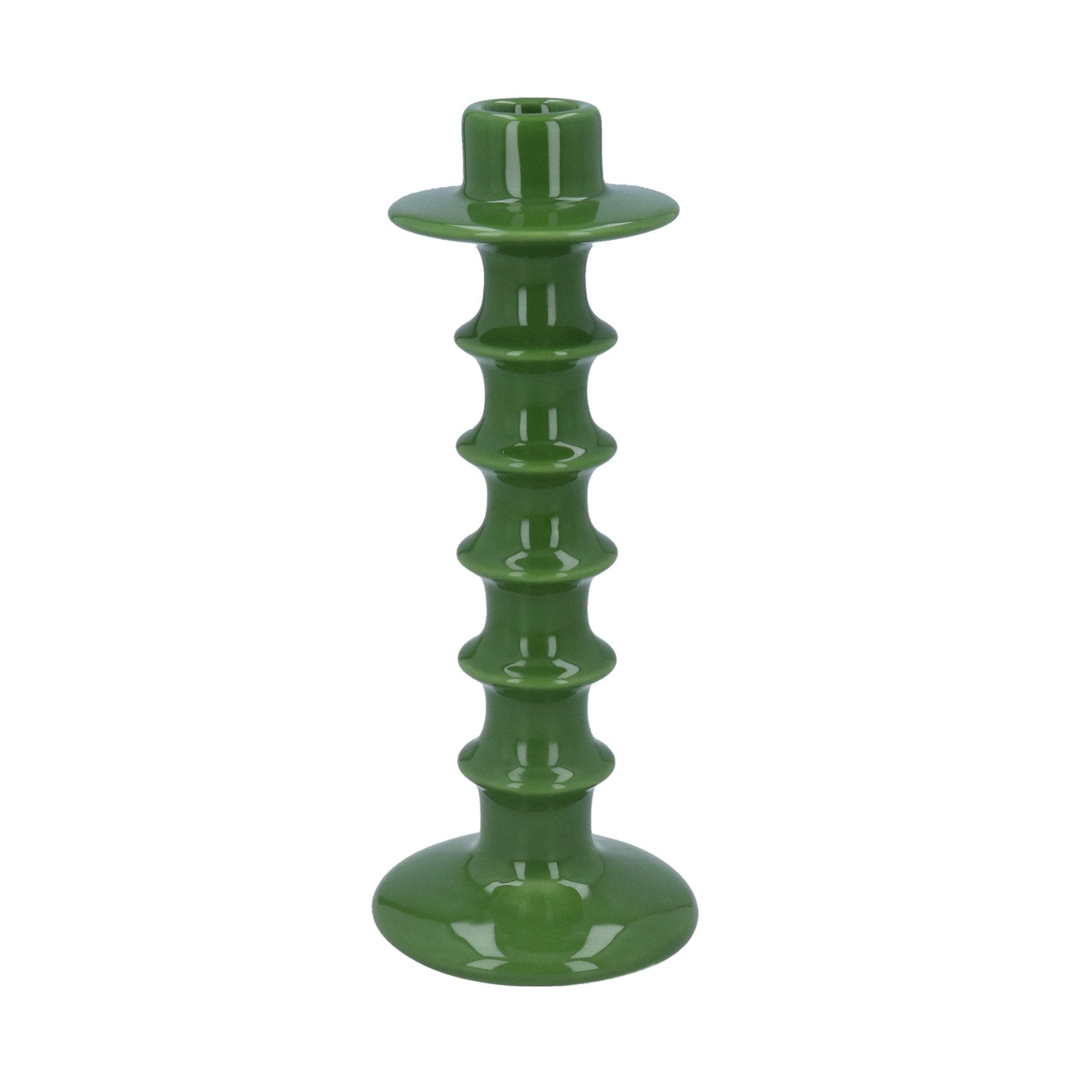 Green ceramic stacked candlestick (large)