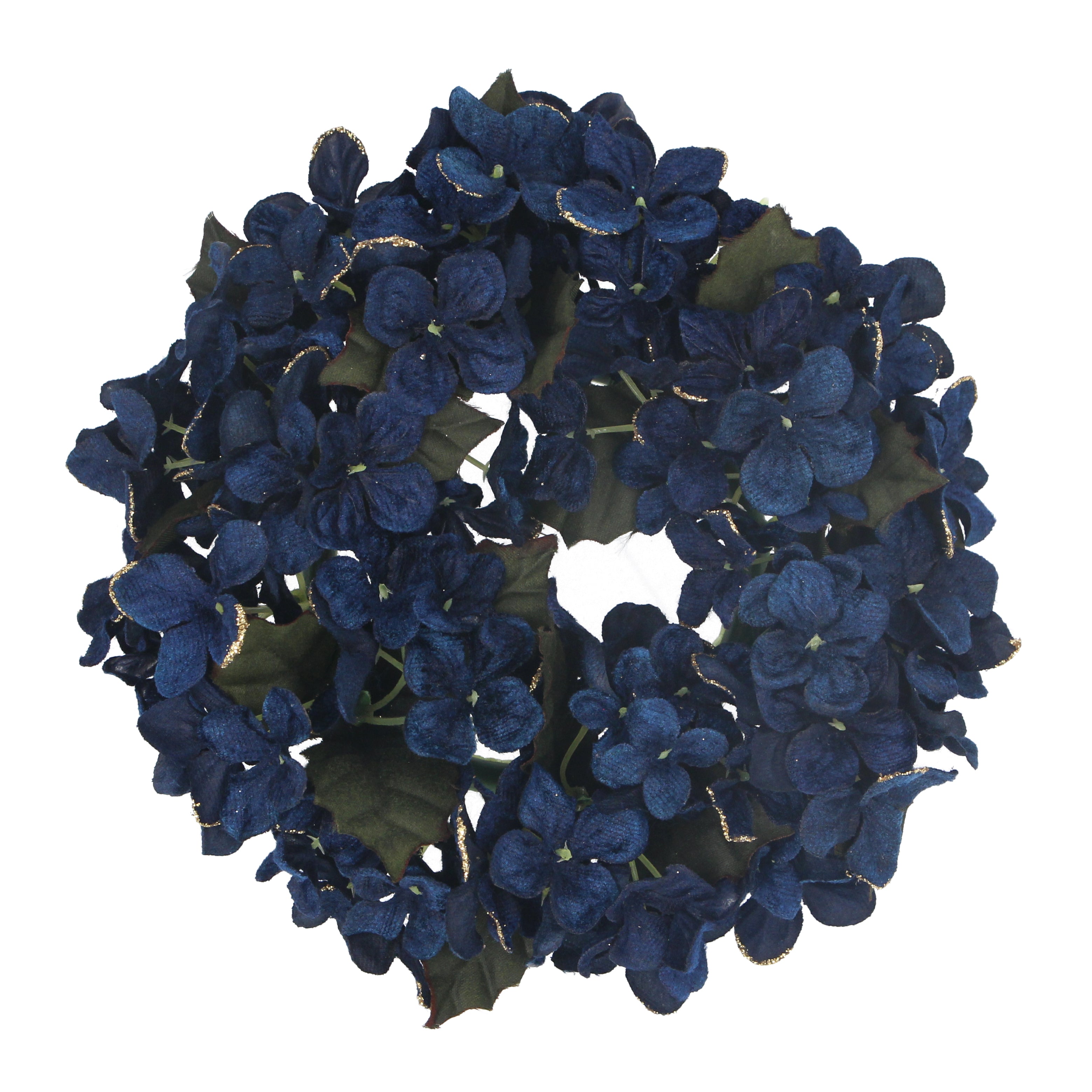 Navy blue hydrangea candle ring-medium