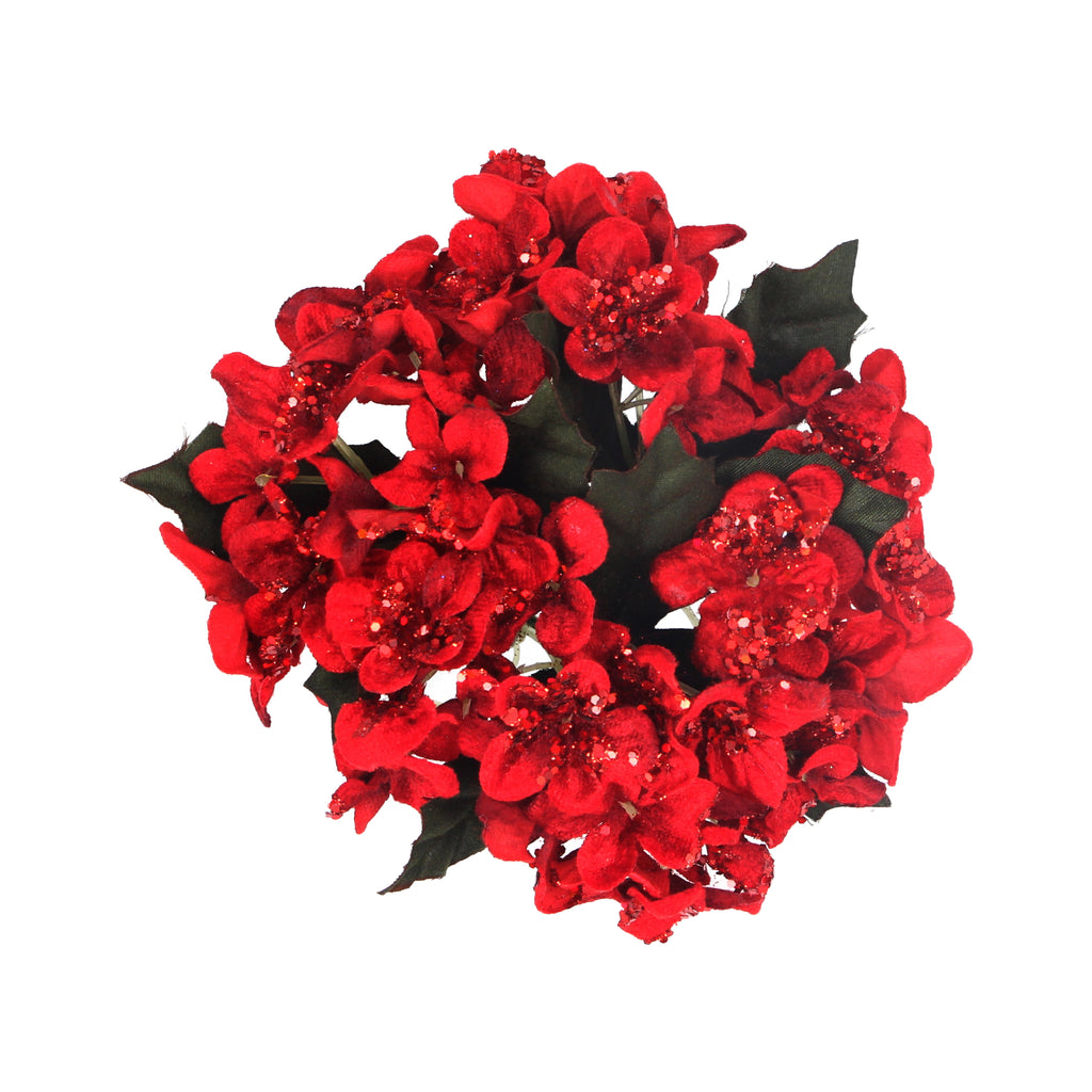 Christmas red hydrangea dinner candle ring