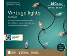 180 Indoor vintage LED string lights - multi coloured