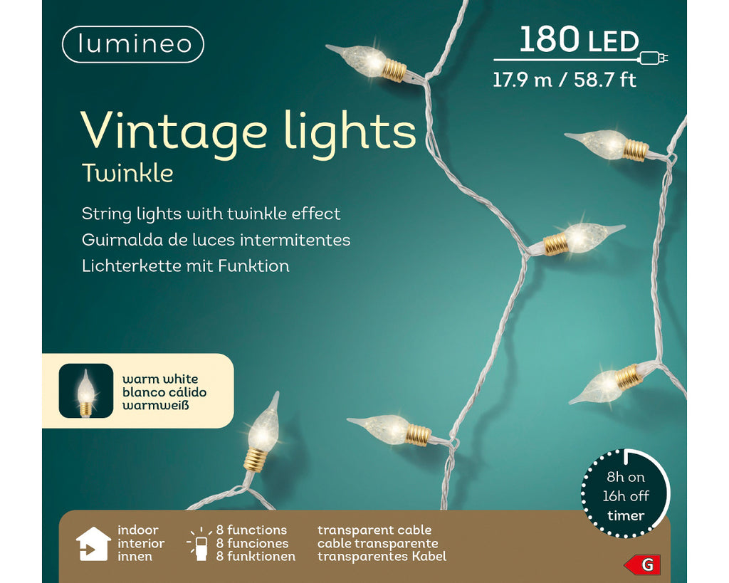 180 Indoor vintage LED string lights - Warm white