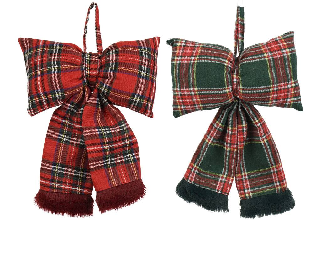 Tartan bow hanging decoration