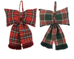 Tartan bow hanging decoration