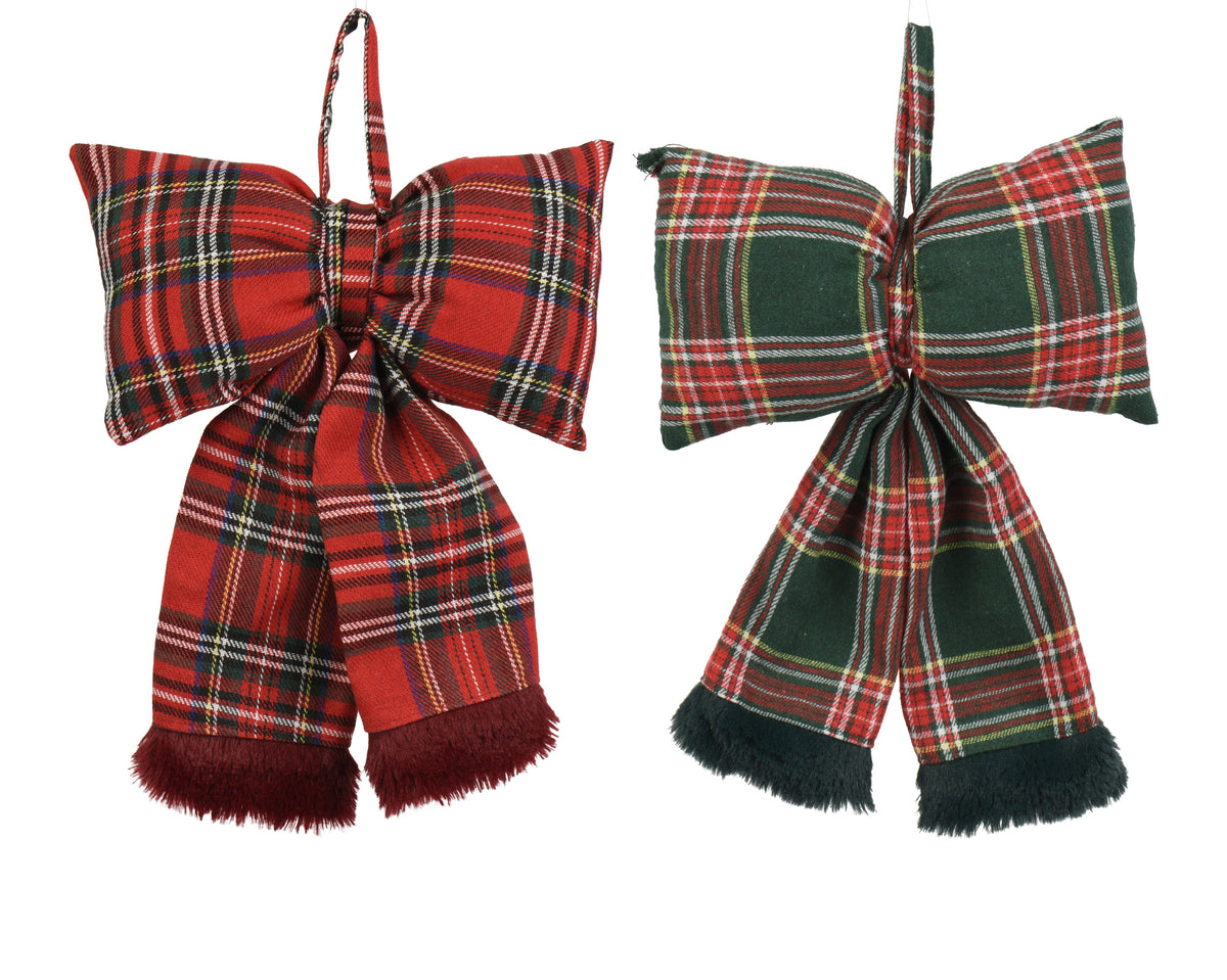 Tartan bow hanging decoration