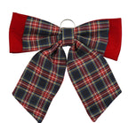 Tartan velvet bow hanging decoration, 52cm