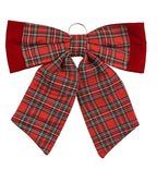 Tartan velvet bow hanging decoration, 52cm