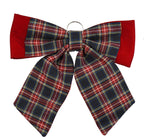 Tartan velvet bow hanging decoration, 62cm