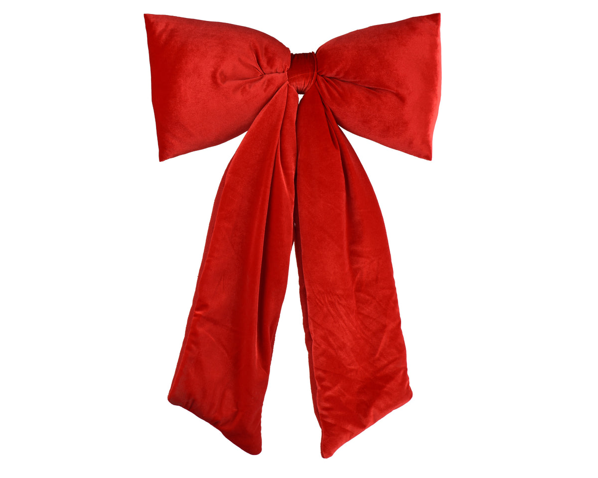 Red velvet Christmas bow, 115cm
