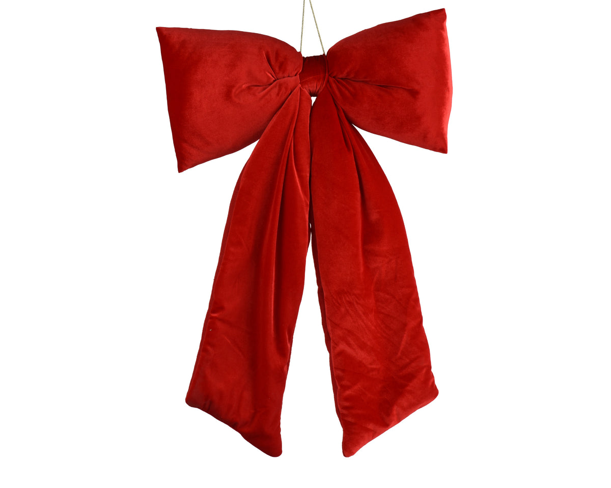 Red velvet Christmas bow, 80cm