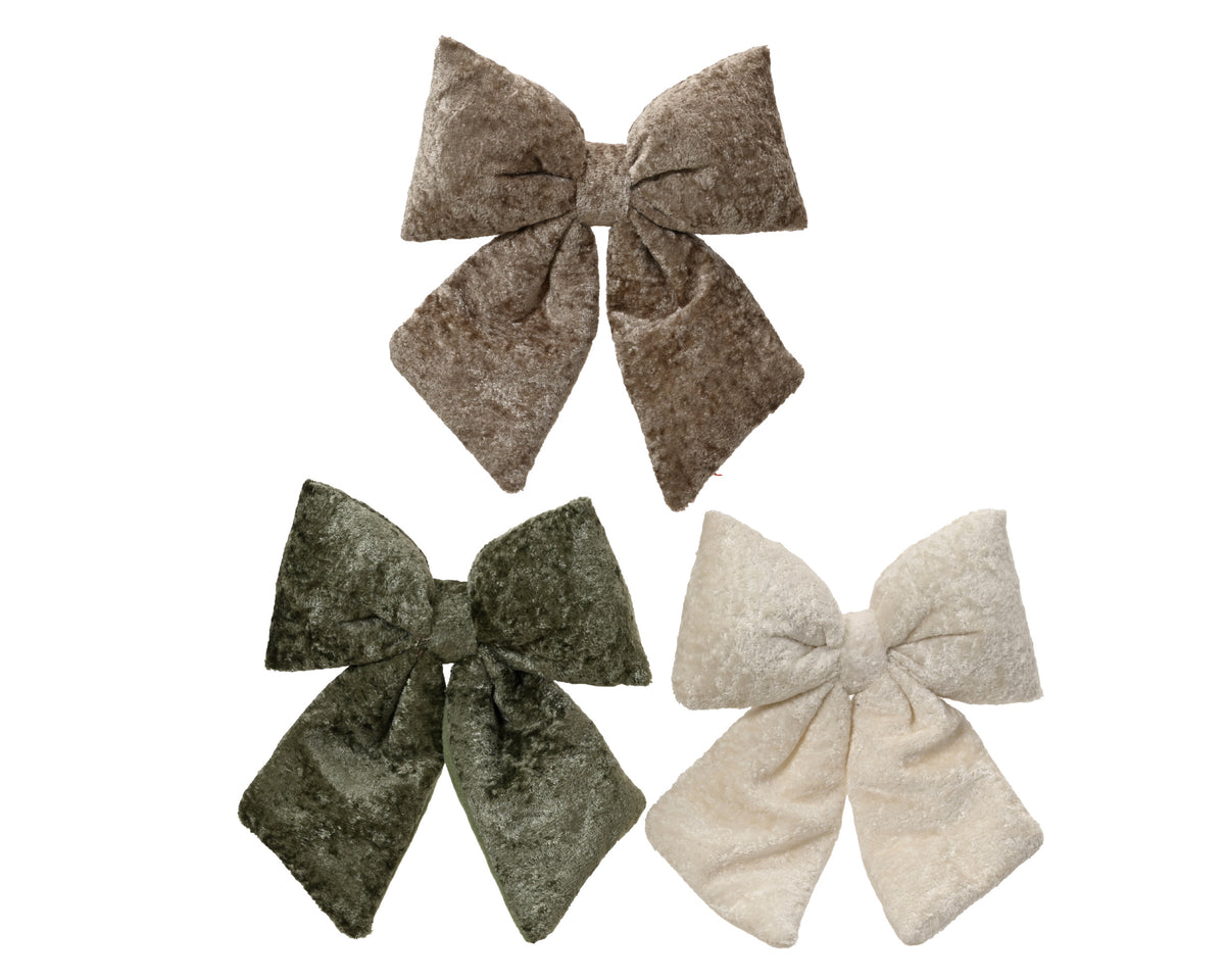 Velvet bow hanging decoration, 23cm