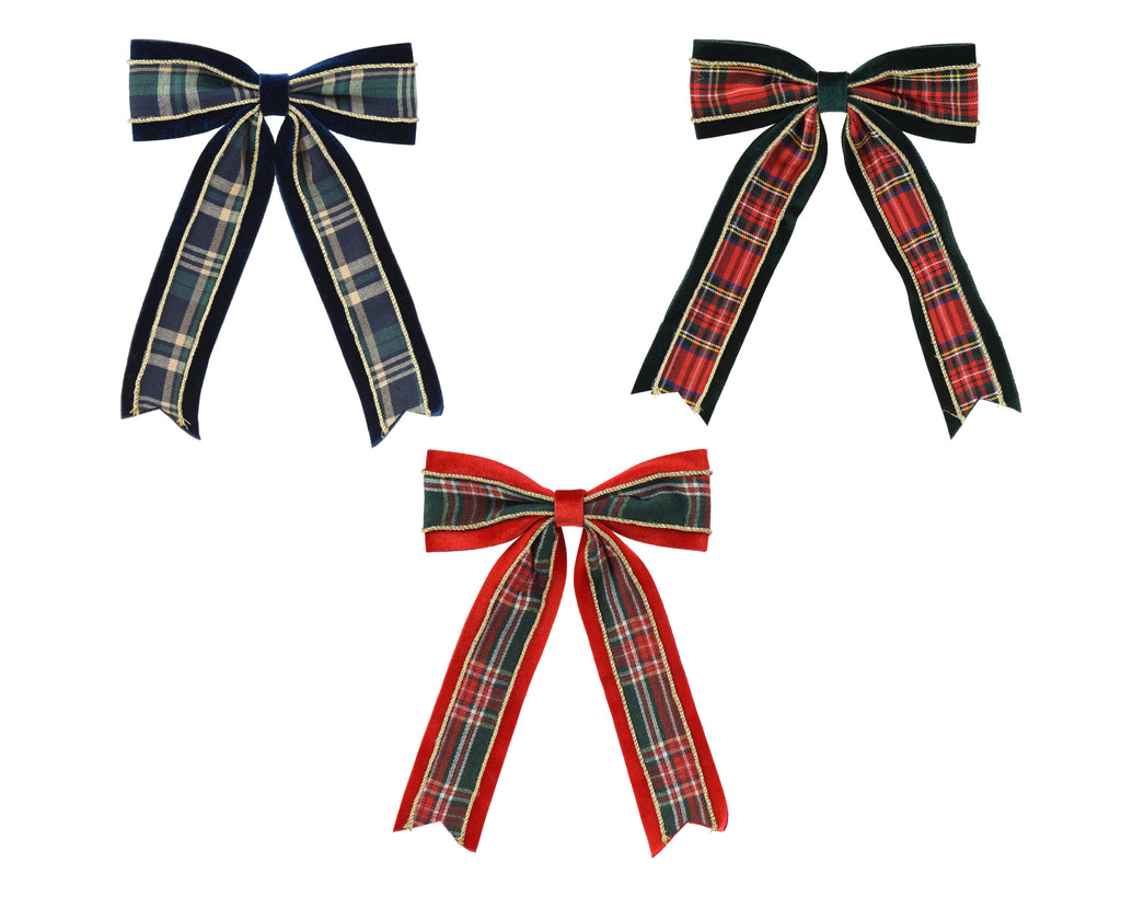 Tartan bow clips