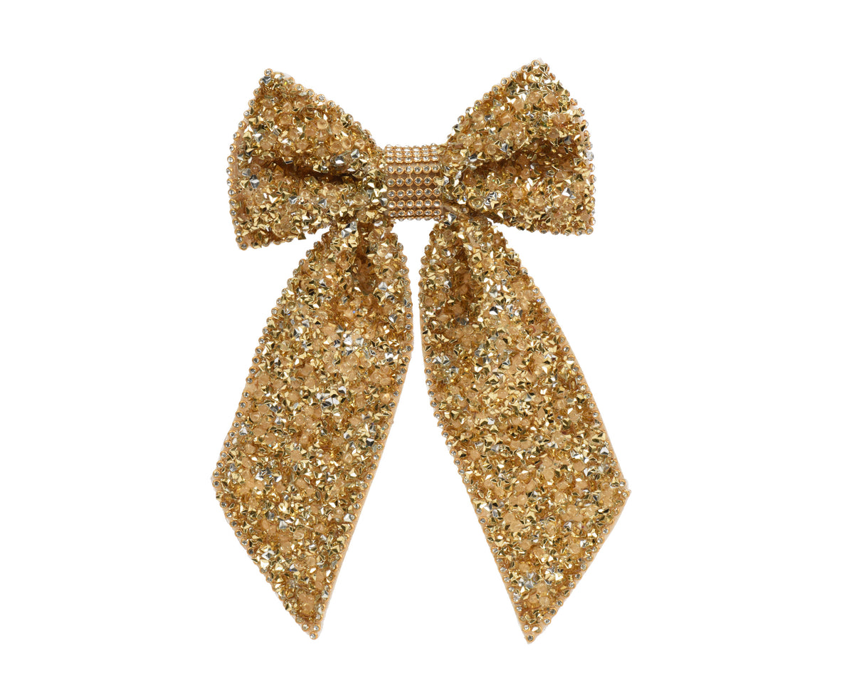 Glitzy gold bow