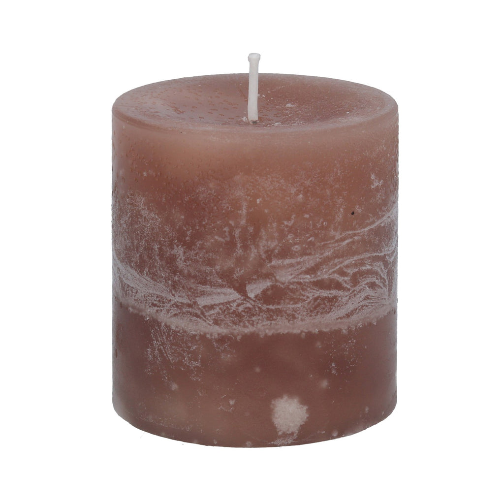 Beige short pillar candle