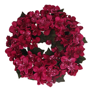 Fuschia hydrangea candle ring (Lrg)