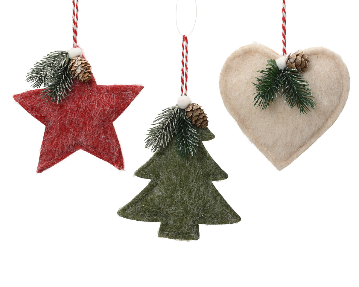 Felt Christmas hanging decorations