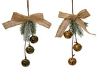 Rustic Christmas bells with jute ribbon