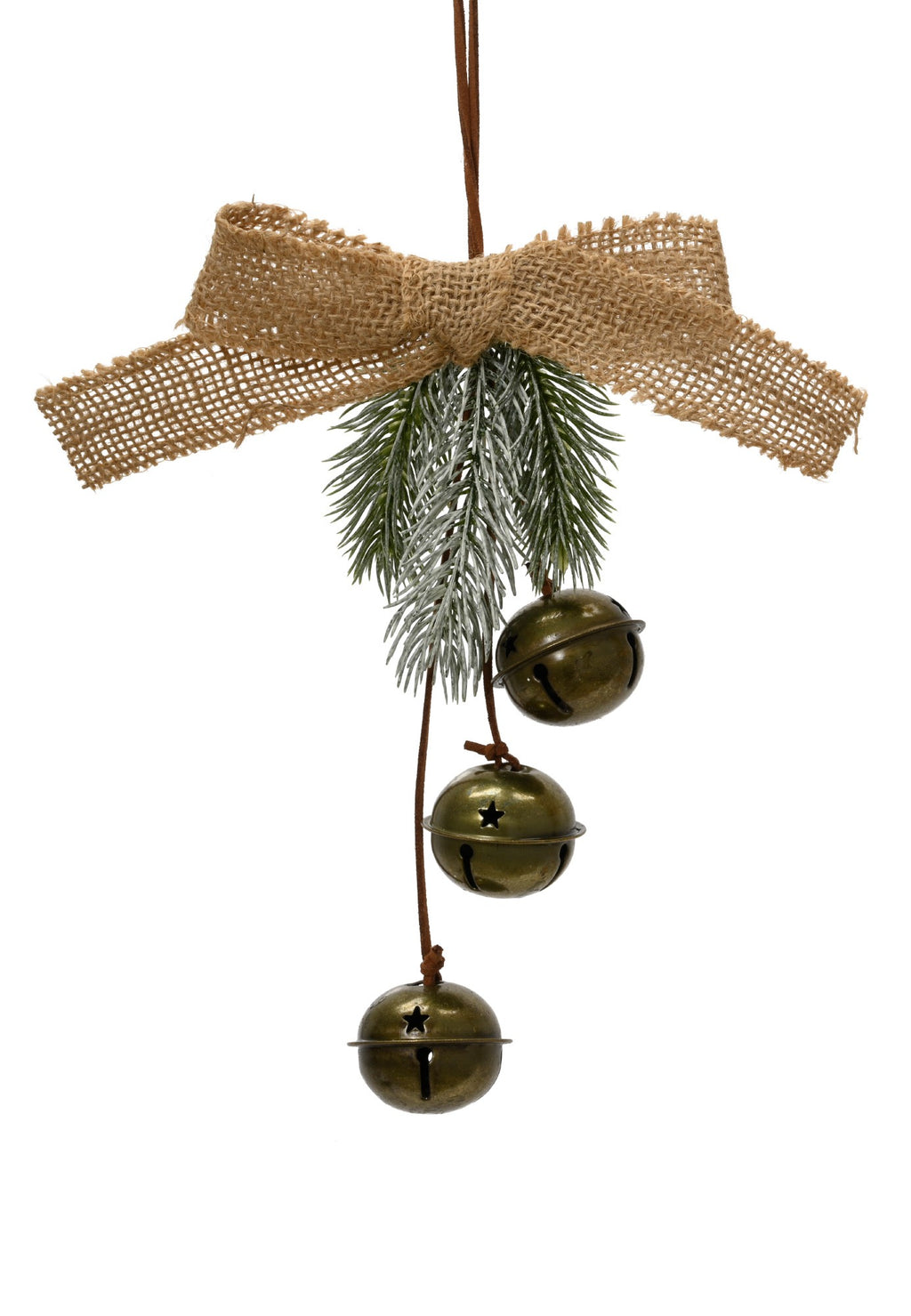 Rustic Christmas bells with jute ribbon