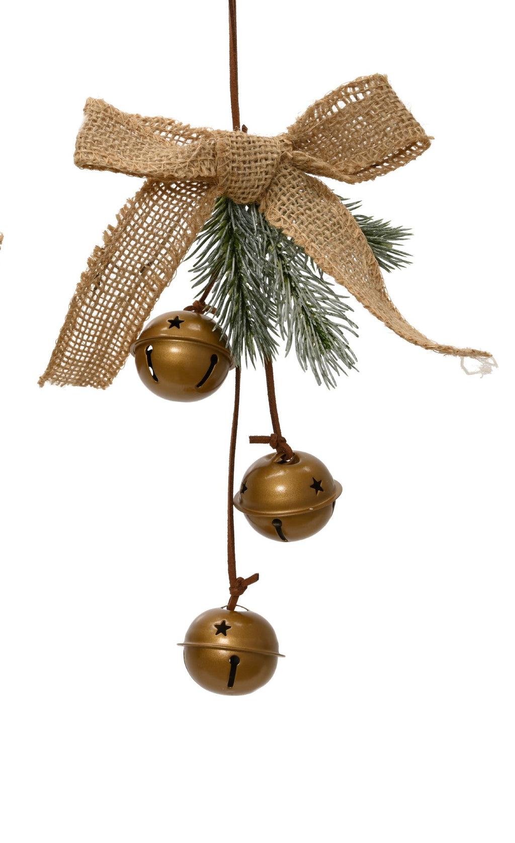 Rustic Christmas bells with jute ribbon