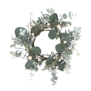 Eucalyptus/white berry candle ring-large