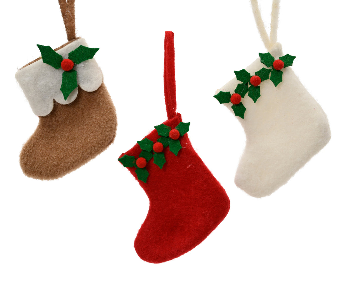 Felt stocking hanging decoration